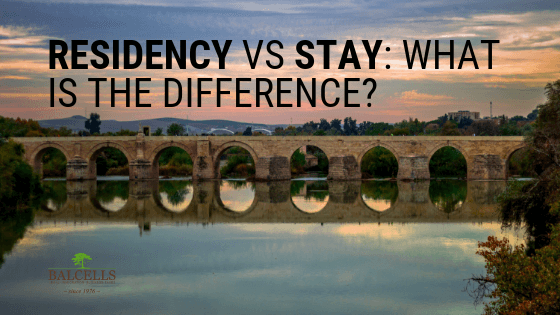 difference between residency and stay status in spain